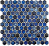 Lazuli Glass and Ceramic Hexagon Mosaic